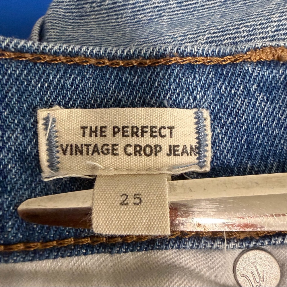 Madewell Perfect Vintage Crop Jean 25 Light Wash Distressed Raw Hem - Picture 5 of 8